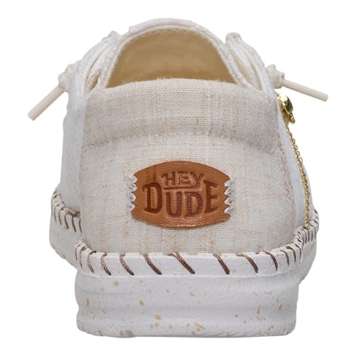 HEYDUDE Wendy Boho Knit White Size 8, Women’s Shoes, Slip-on Loafers, Comfortable & Light-Weight