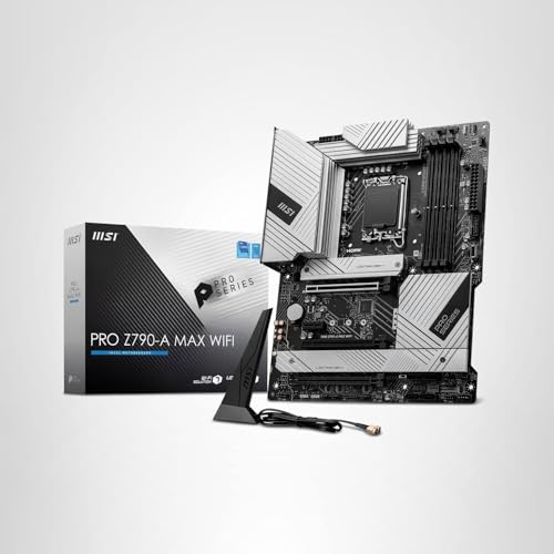 MSI PRO Z790-A MAX WiFi ProSeries Motherboard (Supports 12th/13th/14th Gen Intel Processors, LGA 1700, DDR5, PCIe 5.0, M.2, SATA 6G, 2.5Gbps LAN, USB 3.2 Gen2, Wi-Fi 7, Bluetooth 5.4, ATX)