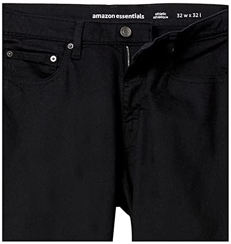 Amazon Essentials Men's Athletic-Fit Stretch Jeans - Discontinued Colors, Black, 40W x 28L