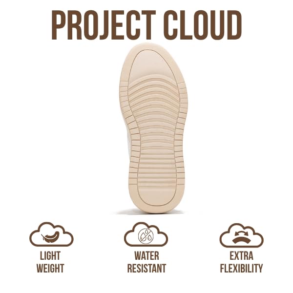 Project Cloud Fashion Platform Sneakers for Kids 2026 - Lightweight Memory Foam Insole Kids Shoes - Durable & Non-Slip Lace up Trendy Platform Kids Sneakers (Little Nita, OFFW,1) Offwhite