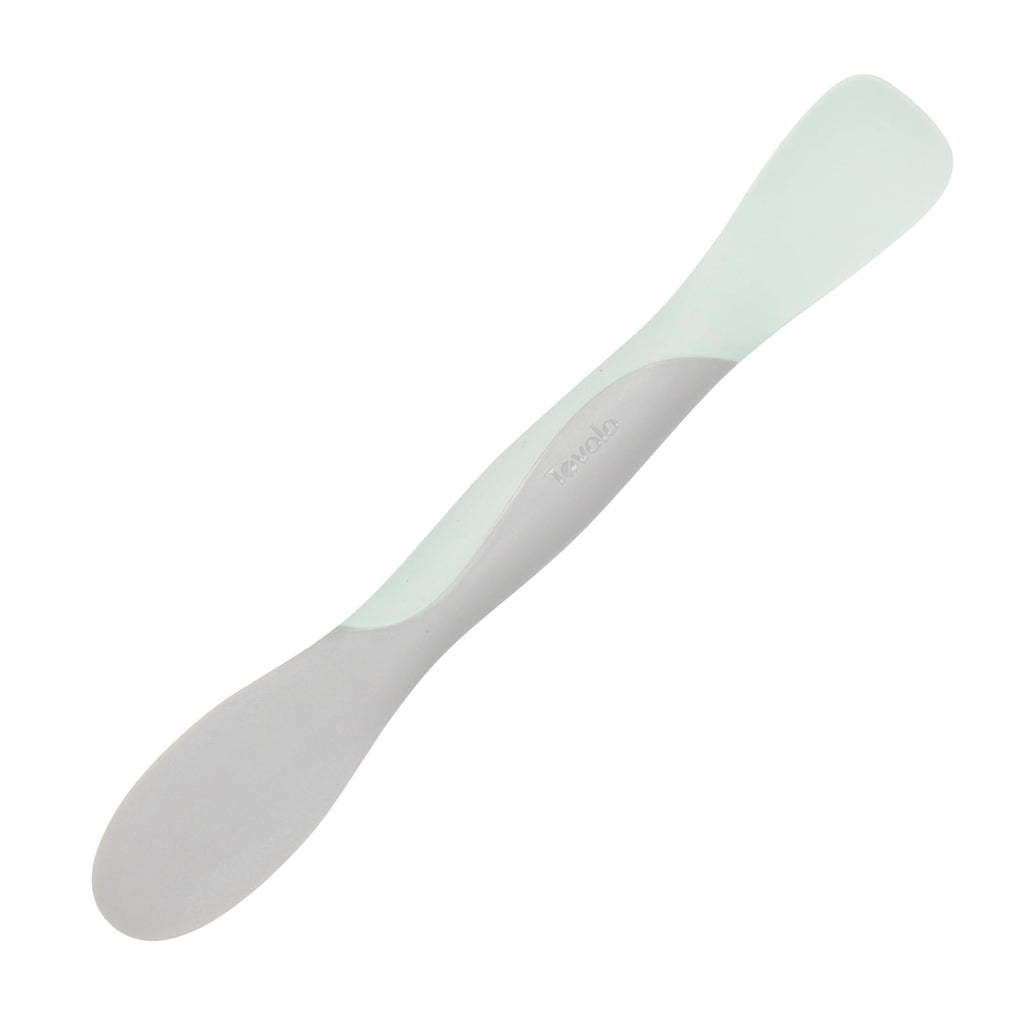 Tovolo Scoop and Spread Large Dual End Silicone Sandwich Spreader Tool with Nylon Handle, BPA Free Dishwasher Safe Silicone and Nylon Tool for Spreading and Scooping, Blue Haze and Oyster Gray