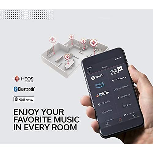 Denon AVR-X1700H 7.2 Channel AV Receiver - 80W/Channel, Advanced 8K HDMI Video w/eARC, Dolby Atmos, DTS:X, Built-in HEOS, Amazon Alexa Voice Control