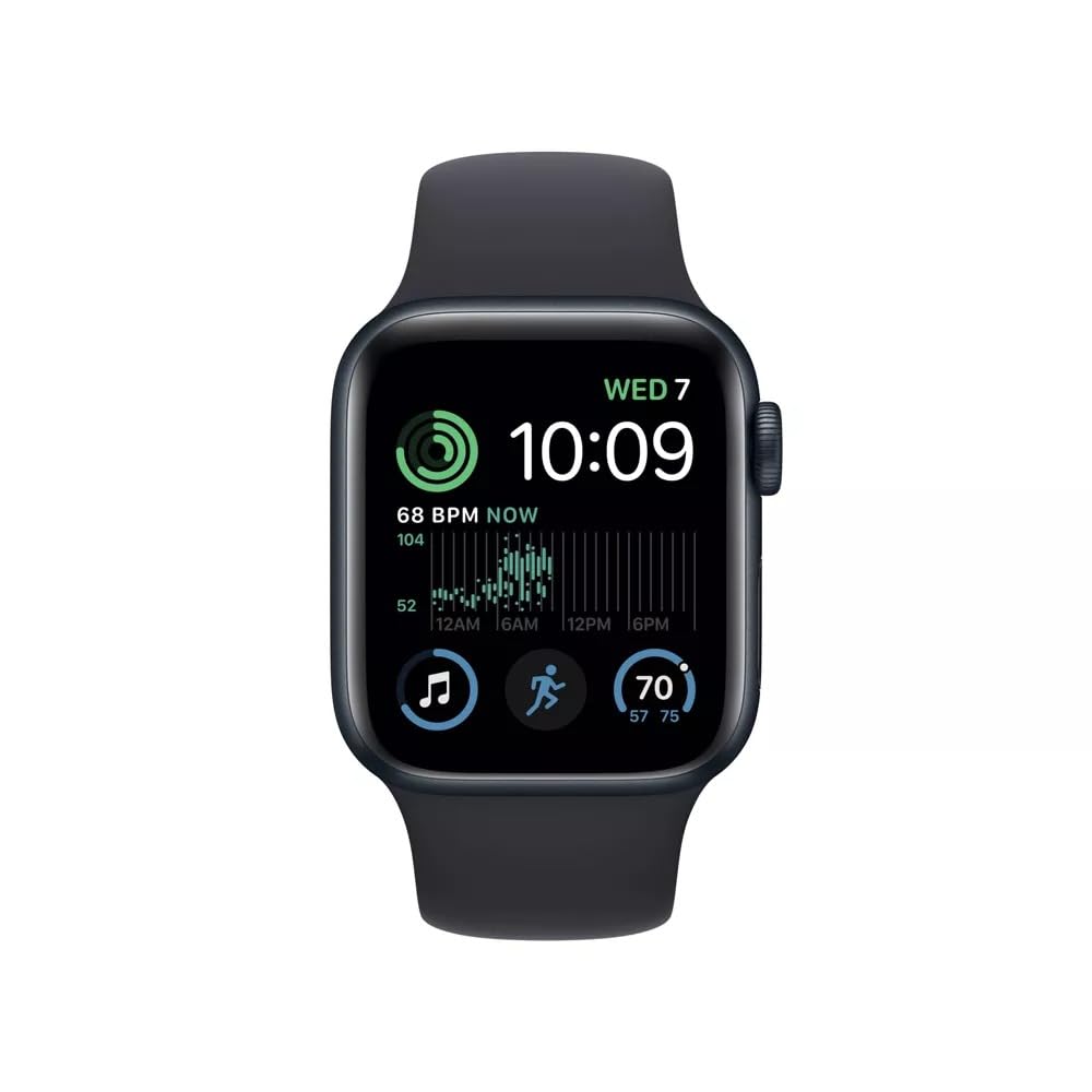 Apple Watch Series 7 (GPS, 45mm) Midnight Aluminum Case with Midnight Sport Band (Renewed)