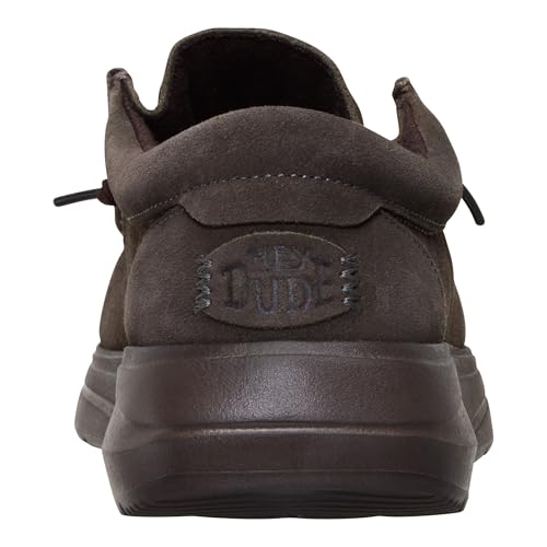 HEYDUDE Wally COMF Suede Major Brown/Mole Brown Size 11, Men’s Shoes, Slip-on Loafers, Comfortable & Light-Weight