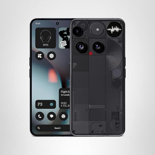 Nothing Phone (3) Cell Phone, 5G Unlocked Phones 256GB, Android 15, Snapdragon 8s Gen4, AI Mobile Phones with Four 50MP Cameras & AMOLED Display, 5150mAh, Glyph Interface, Smartphone Black