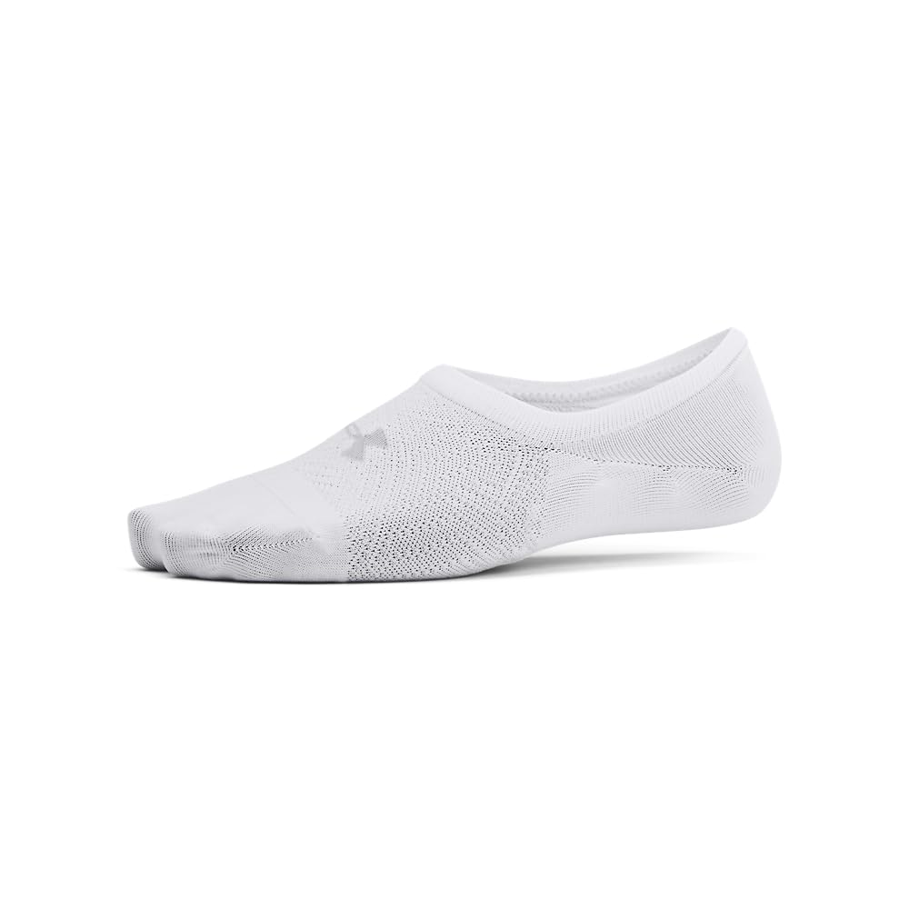 Under Armour Womens Breathe Lite Liner Socks 6 Pack, (100) White/White/Mod Gray, Small