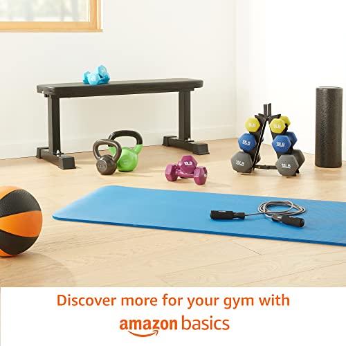 Amazon Basics Neoprene Dumbbell Hand Weights for Workout and Strength Training, Hexagon Shape, 10 Pound, Pair, Navy Blue