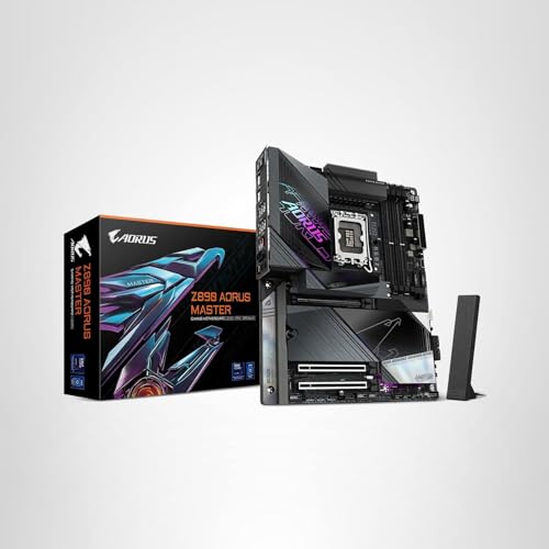 GIGABYTE Z890 AORUS Master Intel Core Ultra (Series 2) LGA 1851 Motherboard, ATX, DDR5, 5X M.2, PCIe 5.0, Thunderbolt 4, WIFI7, 10GbE LAN, EZ-Latch