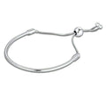 European Snake Chain Charm Bracelet - Adjustable Sliding Clasp Stainless Steel 3mm Premium Snake Chain, Compatible with Pandora Charms Beads & Pendants - Sliding Bracelet For Women & Men