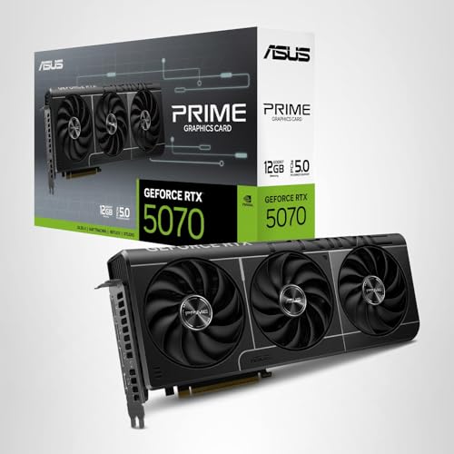 ASUS The SFF-Ready Prime GeForce RTX™ 5070 Graphics Card, NVIDIA (PCIe® 5.0, 12GB GDDR7, HDMI®/DP 2.1, 2.5-Slot, Axial-tech Fans, Dual BIOS)