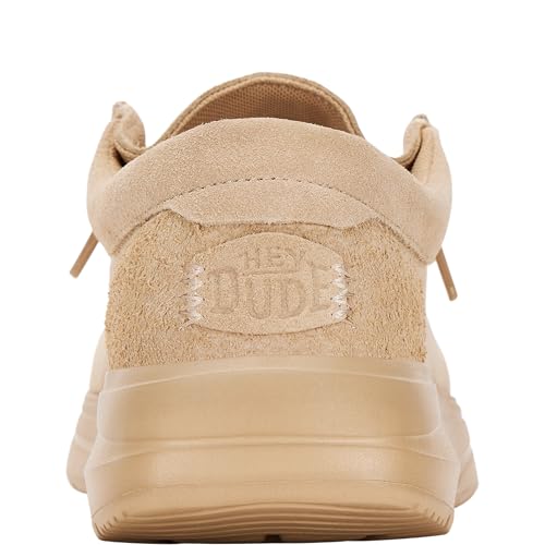 HEYDUDE Wally COMF Suede Tan Size 11, Men’s Shoes, Men's Slip-on Loafers, Comfortable & Light-Weight