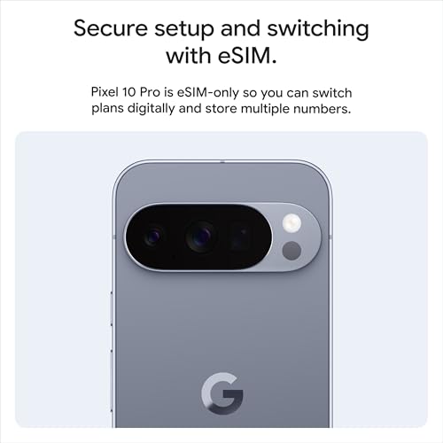 Google Pixel 10 Pro - Unlocked Android Smartphone - Gemini AI Assistant, Triple Rear Camera System, Fast-Charging 24+ Hour Battery, and 6.3" Super Actua Display - Moonstone - 128 GB (2025 Model)