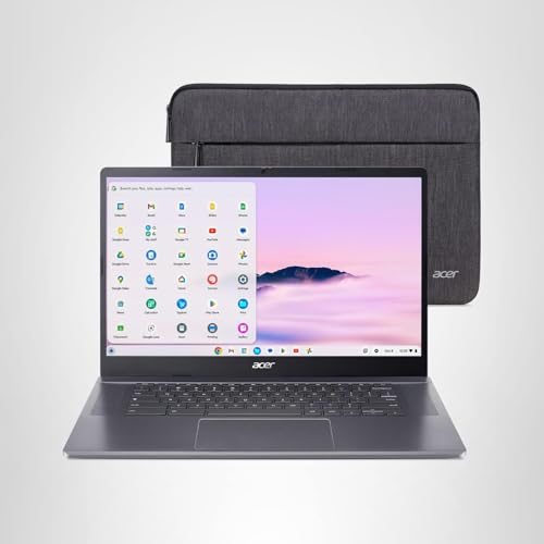 acer Chromebook Plus 515 Laptop with Google AI – 15.6" Full HD 1920 x 1080 IPS Touch Display | Intel Core i3-1305U | 8GB LPDDR5X | 256GB SSD | Wi-Fi 6E | FHD Camera | Chrome OS | CB515-2HT-33M4