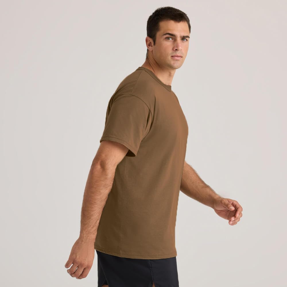 Soffe Men's 3 Pack - USA Poly/Cotton Military Tee, Tan, Medium