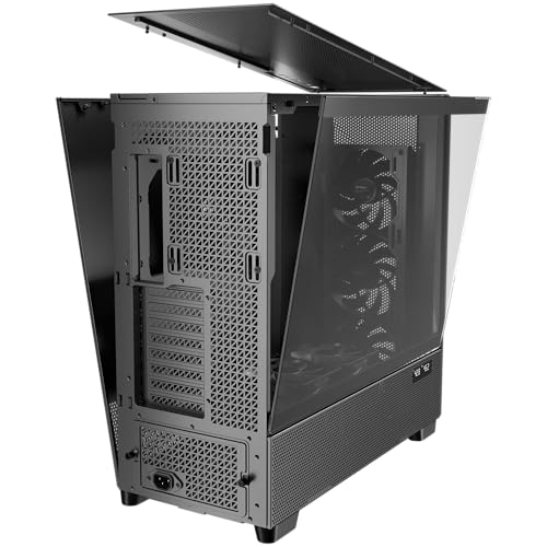 Antec Flux Pro, 6 x PWM Fans Included, High-Airflow Front Panel with Walnut Wood, iShift PSU 90° Mount, USB3.0 x 2, Type-C, 420mm Radiator Support, Temp. Display, Full-Tower E-ATX PC Case