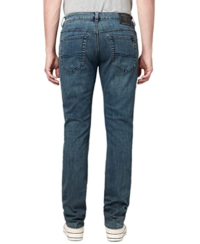 Buffalo David Bitton Men's Ash Fashion Jeans, Mid Blue Light Acid Wash, 30W x 34L