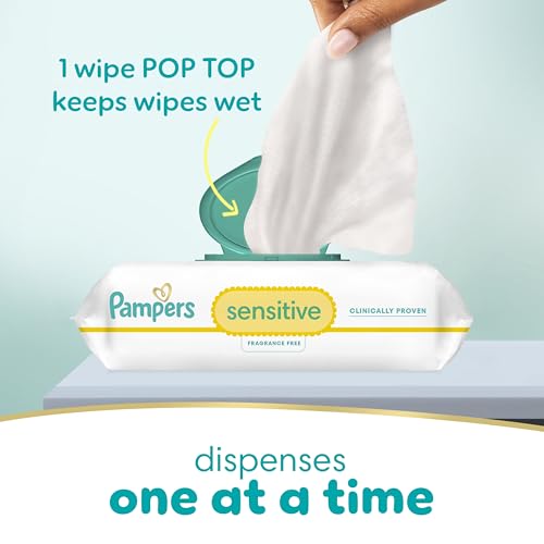 Pampers Baby Wipes, Sensitive, Water Based Wipe, Clinically Proven, Hypoallergenic, and Unscented for Babies, 1344 Wipes Total (16 Flip-Top Packs) [Packaging May Vary]