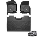 3W Floor Mats for Ford F-150 2015-2025 2026 & F150 Lightning 2022-2025 SuperCrew (w/o Fold Flat Storage), TPE All Weather Custom Fit, Front & Rear 3PCS | Heavy Duty, Easy Clean - Black