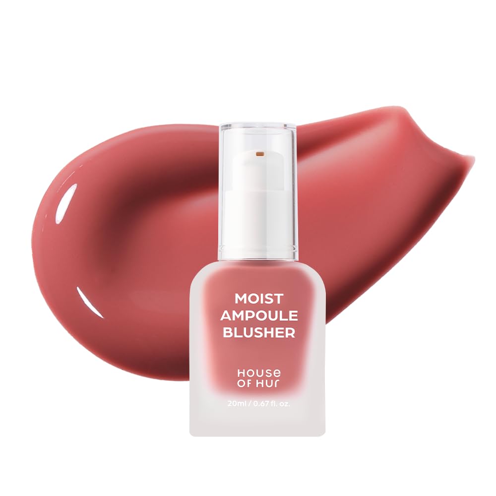 House of Hur Liquid Blusher – Korean Makeup Hydrating Liquid Blush – Water-Based, Blendable + Buildable – Hyaluronic Acid + Panthenol, Dewy Finish – 11 Shades – 03 Rose Brown (20 ml/0.68 fl oz)