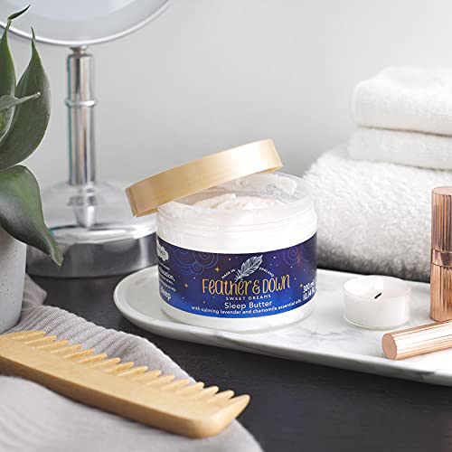 Feather & Down Magnesium Butter for Sleep - Lavender & Chamomile Soothing Body Butter (300ml) to support relaxation in your self care routine.