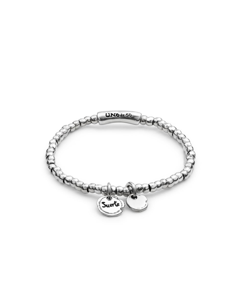 Uno de 50 CERTIFICATED LUCK Stretch Bracelet, Sterling Silver-Plated