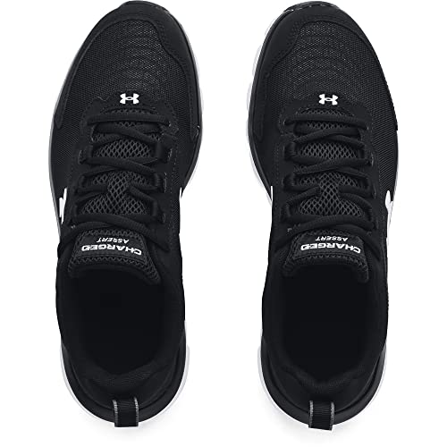 Under Armour Men's Charged Assert 9 Running Shoe, Black (001)/White, 9.5 M US