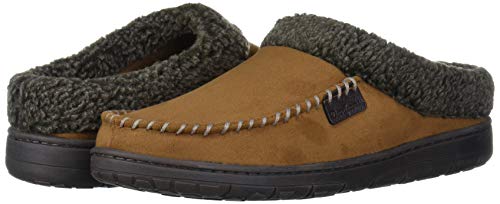 Dearfoams Men's Indoor/Outdoor Breathable Memory Foam Clog Offered in Wide Widths, Chestnut, Medium