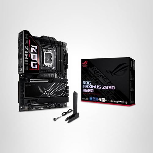 ASUS ROG Maximus Z890 Hero Intel® Z890 LGA 1851 ATX Motherboard, Advanced AI PC-Ready, 22+2+1+2 Stages, DDR5, WiFi 7, 3X PCIe® 5.0 M.2, Thunderbolt™ 4, USB Type-C®, AI Overclocking/Cooling/Networking