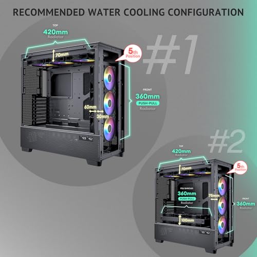 Antec Flux Pro, 6 x PWM Fans Included, High-Airflow Front Panel with Walnut Wood, iShift PSU 90° Mount, USB3.0 x 2, Type-C, 420mm Radiator Support, Temp. Display, Full-Tower E-ATX PC Case