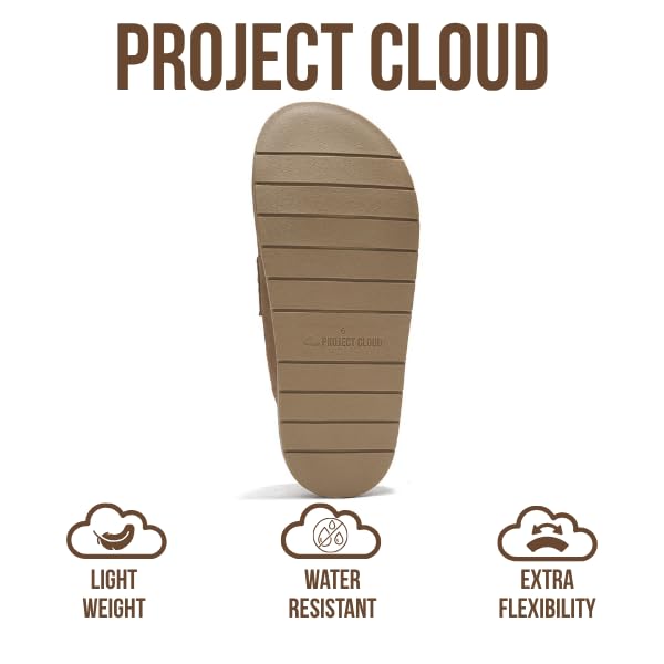 Project Cloud 100% Genuine Leather Womens Clogs - Plush & Soft Insole with Arch Support Non Slip Mules & Clogs for Women Footwear - Water Resistant Women Shoes (Foamy, TAUPSUEDE, 9)