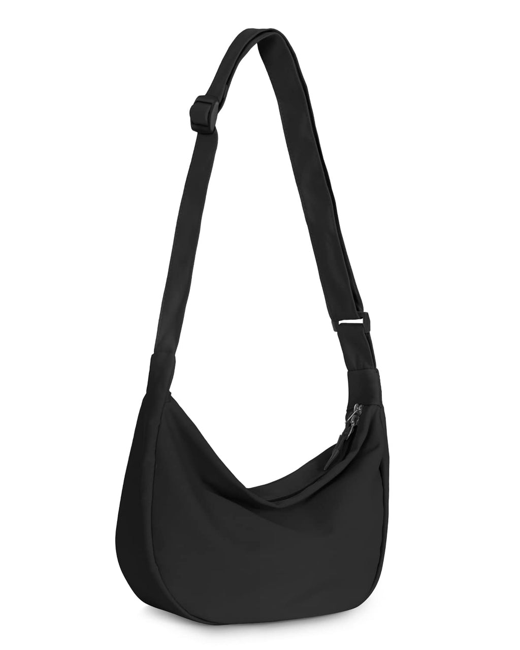 Crossbody Sling Bag for Women Men Trendy, Crescent Bag with Adjustable Strap, 2 Zippers Lightweight