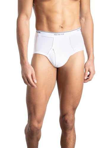 Fruit of the Loom mens Tag-free Cotton Briefs, 9 Pack - White, Large US
