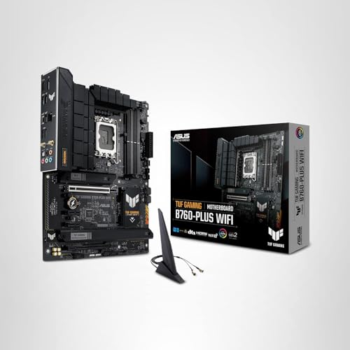 ASUS TUF GAMING B760-PLUS WIFI Intel B760 LGA 1700 ATX motherboard, Ready for 14th, 13th & 12th Gen Intel® Core CPU, 12+1+1 Stages, PCIe 5.0, 3x M.2, DDR5, 2.5G, USB 3.2 Type-C®, Thunderbolt 4™, USB4®