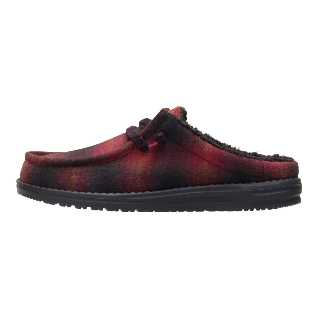 HEYDUDE Men's Wally Slip Cozy Plaid Slip-On
