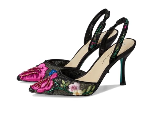 Betsey Johnson Women's April Pump, Black Multi Floral, 10