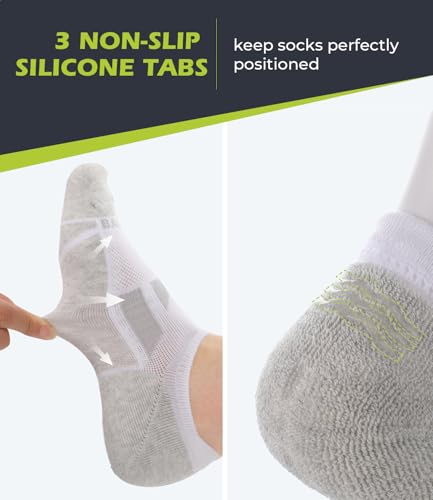 BAMBOO COOL Men's No-Show Socks Low Cut Breathable Moisture-Wicking Socks Non Slip Running Workout casual, 6 Packs