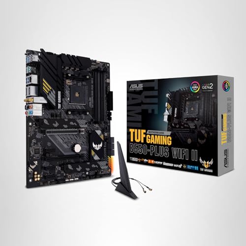 ASUS TUF Gaming B550-PLUS WiFi II AMD AM4 (3rd Gen Ryzen™) ATX Gaming Motherboard (PCIe 4.0, WiFi 6, 2.5Gb LAN, BIOS Flashback, USB 3.2 Gen 2, Addressable Gen 2 RGB Header and Aura Sync)