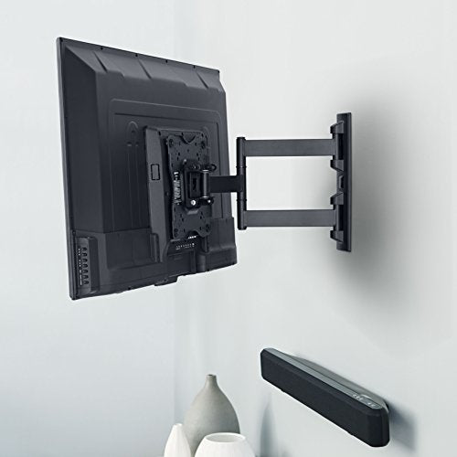 Amazon Basics Full Motion Articulating TV Wall Mount, with Swivel and Tilt, for 26" to 55" TVs and Flat Panels up to 80 Lbs, VESA Compatible, Black
