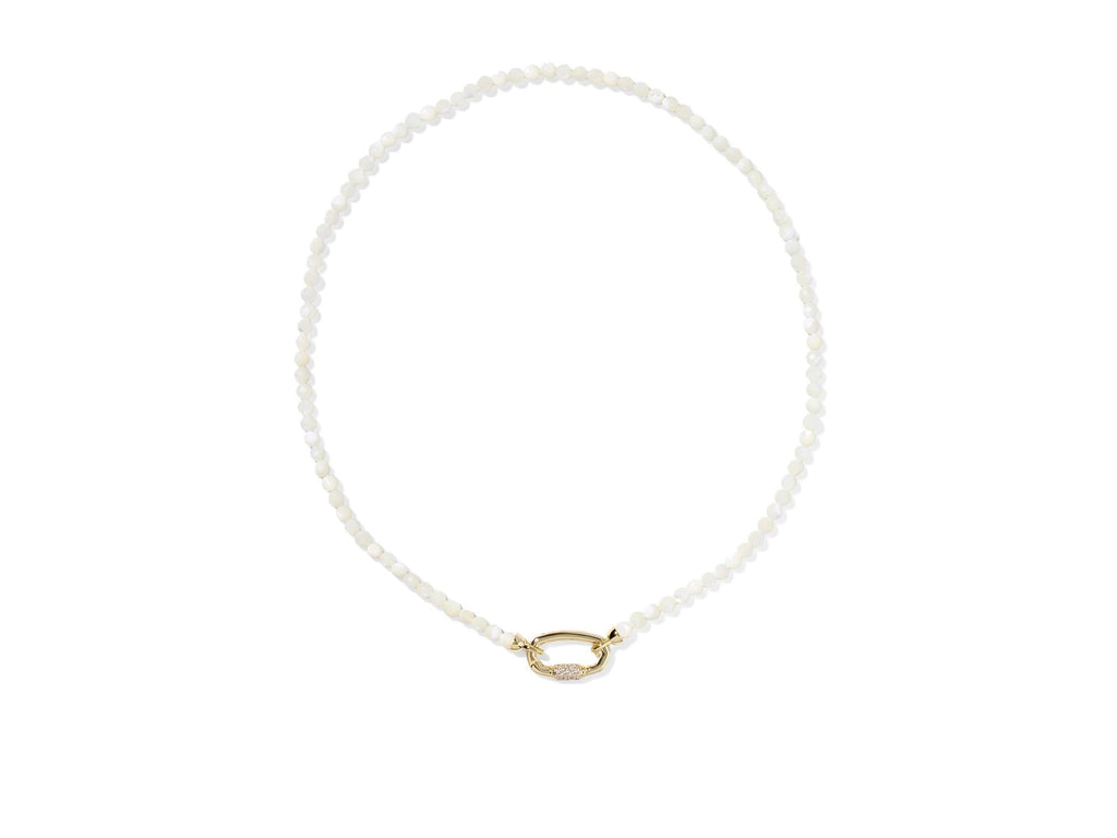 Kendra Scott, Women's, Emery Beaded Strand Necklace, Gold Ivory Mop, One Size