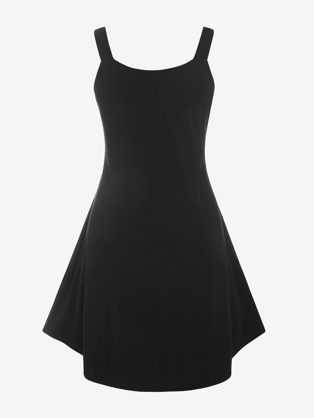 ROSE GAL Womens Plus Size Dresses Sleeveless Wrap V-Neck Gothic Vintage 50S Spaghtti Strap Swing Cocktail Rockabilly Weeding Party Maxi Dress(Black_6/2X)