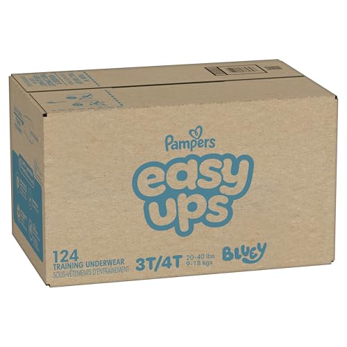 Pampers Training Pants - Easy Ups Boys & Girls Bluey - Size 3T-4T, 124 Count, Children's Potty Underwear (Packaging May Vary)