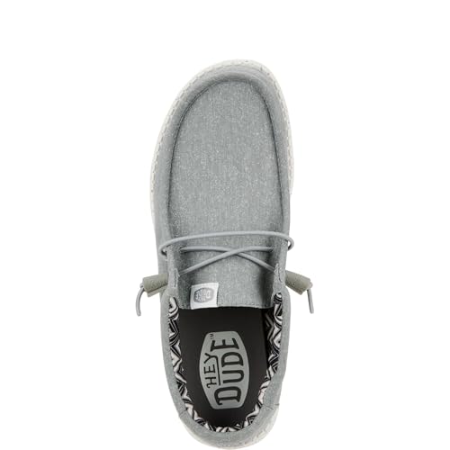 HEYDUDE Men's Wally Stretch Canvas Light Grey