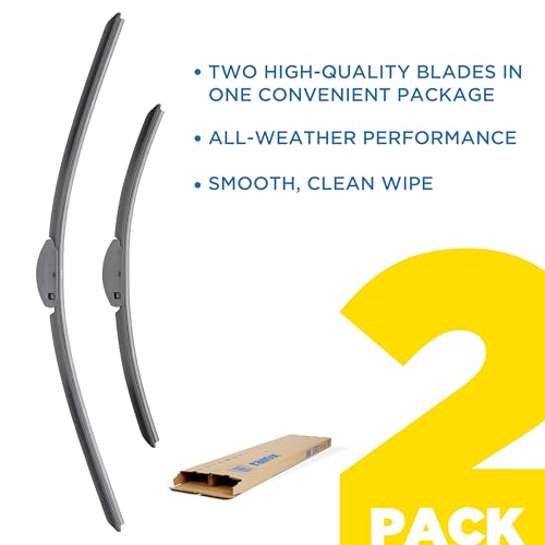 Rain-X 810336 Total Clear Beam Wiper Blades 26" & 17" Windshield Wipers for All-Weather Performance, Rubber Squeegee for Smooth Clean Wipe & Quiet Operation - 2 Pack Value