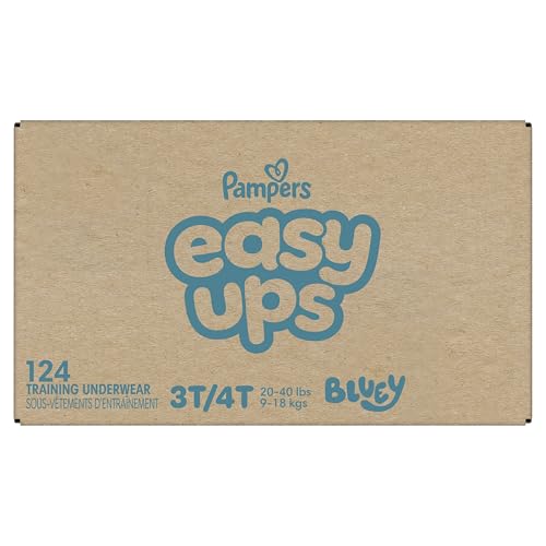 Pampers Training Pants - Easy Ups Boys & Girls Bluey - Size 3T-4T, 124 Count, Children's Potty Underwear (Packaging May Vary)