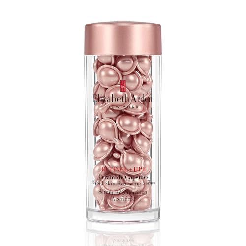 Elizabeth Arden Retinol + HPR Ceramide Rapid Skin Renewing Anti-Aging Face Serum Capsules, Fine Lines & Wrinkles Treatment with Peptides, Vitamin E, & Niacinamide, 60 Count
