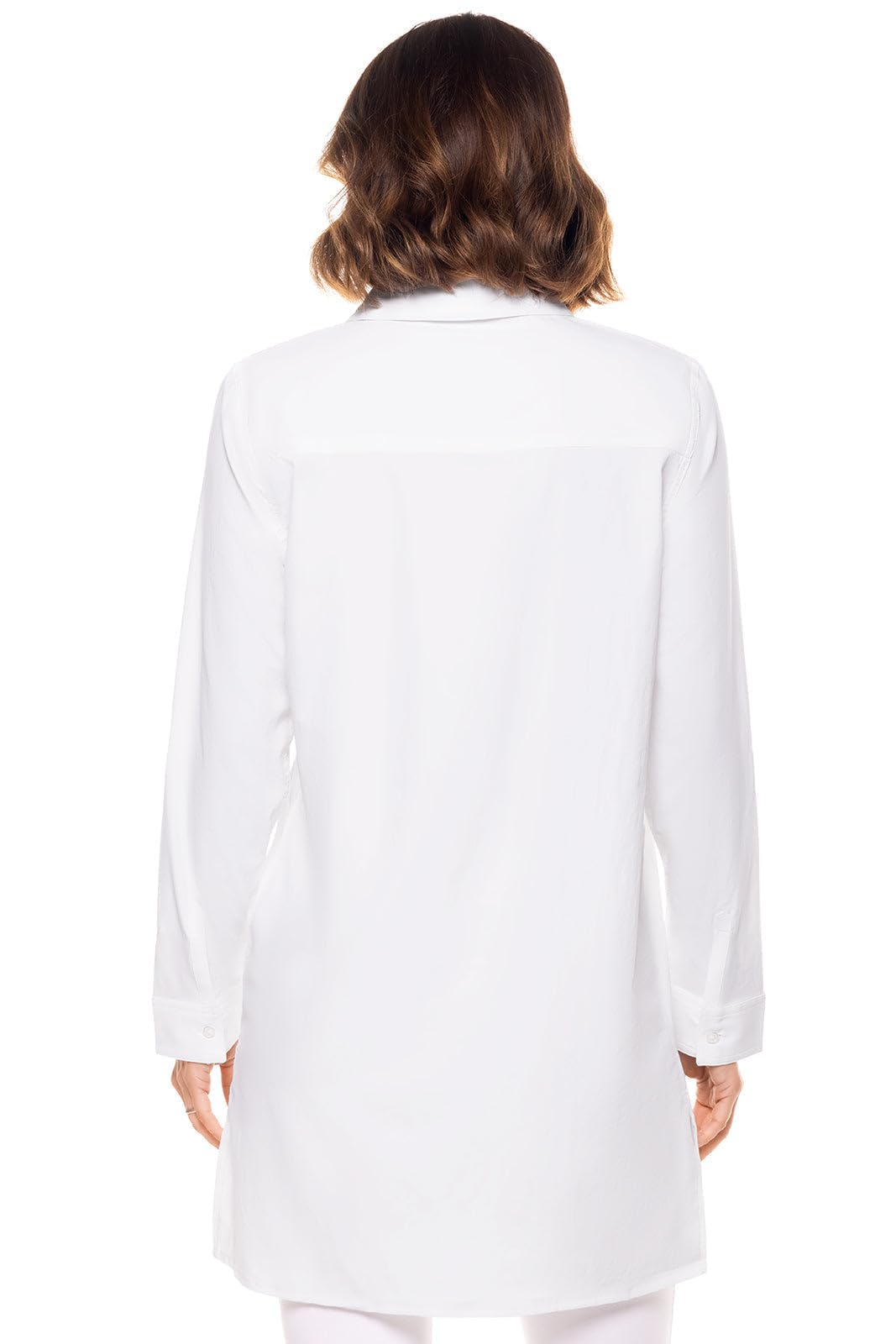 Coolibar Women's Tunic Long Sleeve Shirt - UPF 50+ Sun Protection - Santorini in White