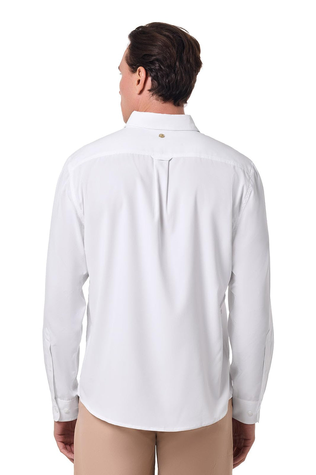 Men's Long Sleeve Shirt - UPF 50+ Sun Protection - Aricia in White