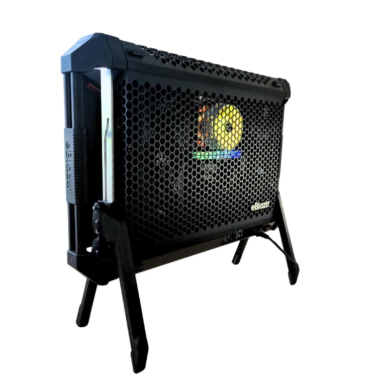 eBlaztr ITX PC Case, Matte Black Aluminum, All-in-One PC Case with PCIe 4.0 Riser Cable, DP Ribbon Cable, Patented Leg System