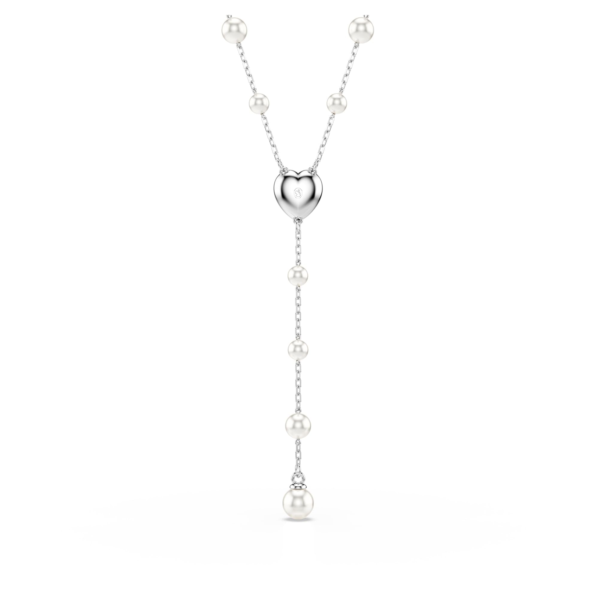 Swarovski Ariana Grande Y Style Crystal and Pearl Necklace in Rhodium Finish - Part of the Ariana Grande x Capsule Collection