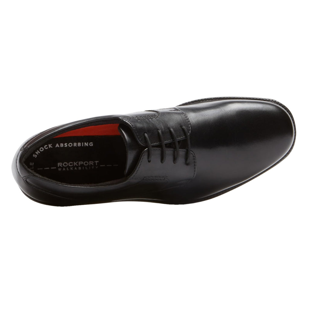 Rockport Mens Charles Road Plain Toe Oxford Black Leather 11.5 W (EE)-11.5 W